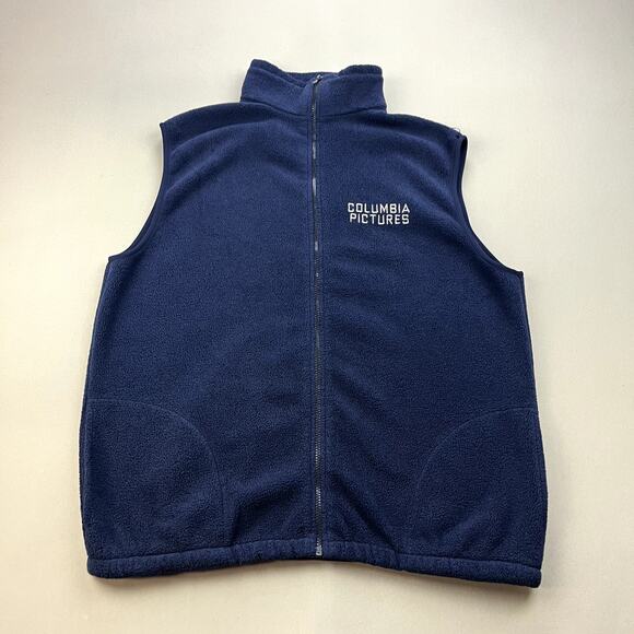 Columbia Pictures Other - Vintage Columbia Pictures Vest Jacket Adult XL Navy Blue Fleece Movies Film 90s
